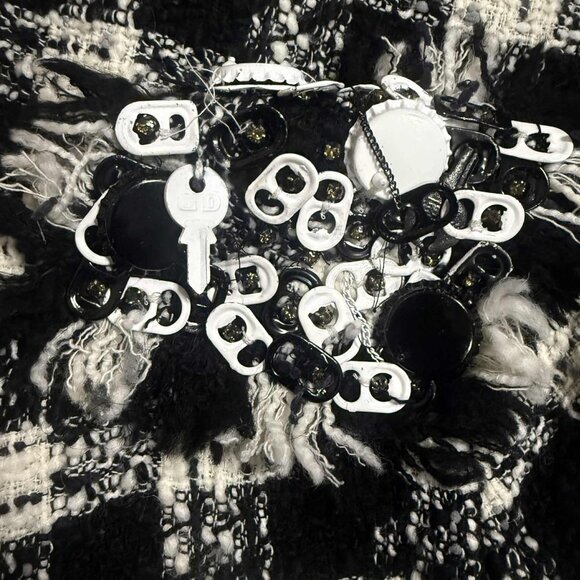 MSGM Milano Embellished Tweed Fringe Top Size 38 (M/L) Rare Runway-Style Boucle - Picture 5 of 15